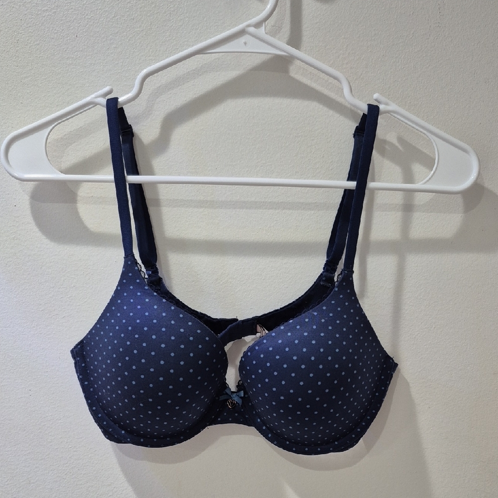 Victoria's Secret Dark Blue Polka Dot Bra